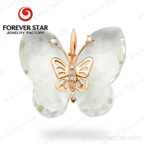 pingente de borboleta 18k mulheres ouro colar pingente